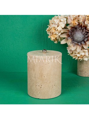 Miarik Design Dekoratif Traverten Mermer Çöp Kovası