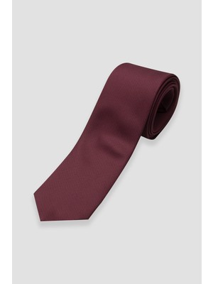 Abbate Kravat 8 cm Mikrofiber Polyester Bordo Erkek Desenli Kravat
