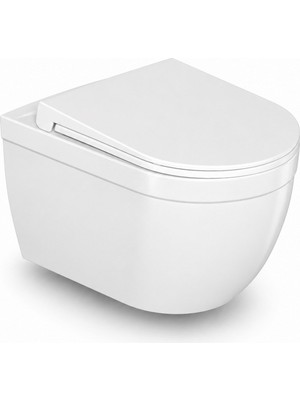 Dura Bagno Sirius Asma Klozet Rimless 54 Cm, Duroplast Kapak, Beyaz, Set 2 Parça | Dbo.36.01.03.05