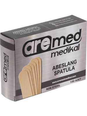 Aramed Ahşap Dil Çubuğu (Abeslang) 14 cm 100 Adet Yuvarlak Kenarlı Pürüzsüz Tasarım