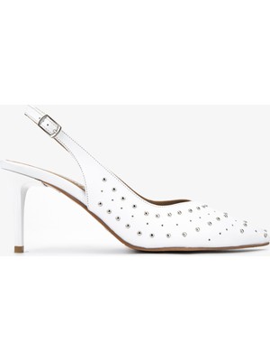 Valmenti Kadın Hakiki Deri Beyaz Slingback Ayakkabı 33 7639 Bn Ayk Y26 Beyaz Dr