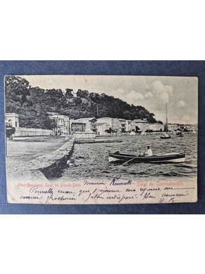 Edi Antik 1912 Postadan Geçmiş Osmanlı Büyükdere Kartpostal. Orijinal Dönemine Ait Arkası Pullu, Nadir Kartpostal. 9X14CM Yazılı.