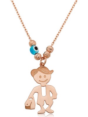 Inure Jewelry Gümüş Rose Erkek Çocuk Kolye