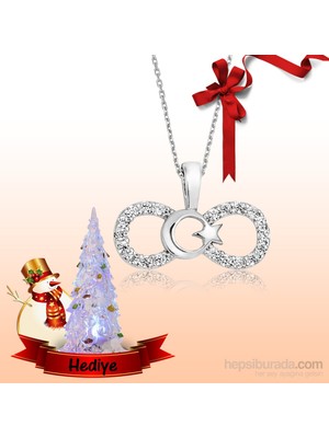 Inure Jewelry Gümüş Sonsuzluk Ay Yıldız Bayan Kolye
