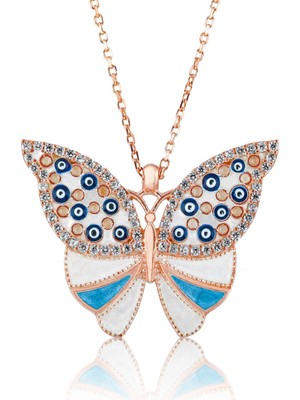Inure Jewelry Inure Jewelry Gümüş Nazarlı Kelebek Kolye
