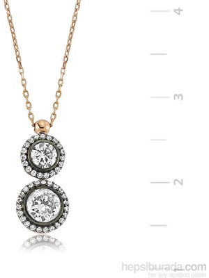 Inure Jewelry Inure Jewelry İki Taş Gümüş Kolye