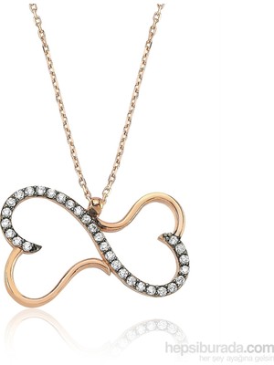 Inure Jewelry Inure Jewelry Gümüş Sonsuz İki Kalp Kolye 432677