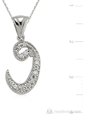 Inure Jewelry Inure Jewelry 925 Zirkon Taşlı Gümüş Vav Kolye Pt0470001