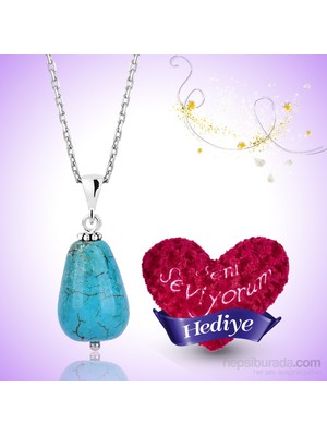 Inure Jewelry Inure Jewelry Gümüş Turkuaz Doğal Taş Kolye