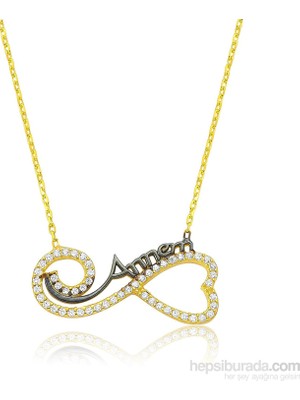 Inure Jewelry Gümüş Kalpli Sonsuzluk Annem Kolye 432628