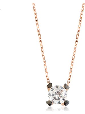 Inure Jewelry Inure Jewelry Gümüş Kalp Tırnaklı Tektaş Kolye