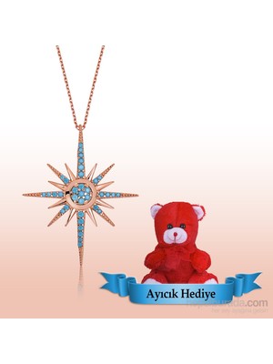 Inure Jewelry Inure Jewelry Gümüş Firuze Taşlı Güneş Kolye