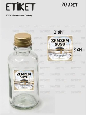 Hsn Zemzem Sticker Seti Parlak Kuşe Etiket 70 Adet Etiket Kesilmemiş 3 cm