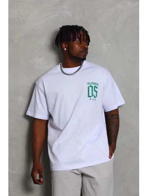 Erkek Baskılı T-Shirt Kısa Kol Bisiklet Yaka Regular Fit Tişört - Beyaz