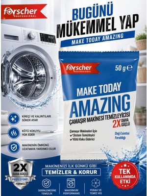 Forscher Professional 50 gr Çamaşır Makinesi Temizleyicisi Dağ Esintisi Ferah Koku Kireç Önleyici Türkiye Menşeli