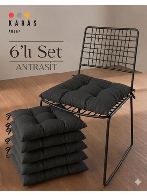 KARAS AHŞAP Tekstil Modern 6’lı Sandalye Minderi Takımı - Minder Seti (40X40 Cm)