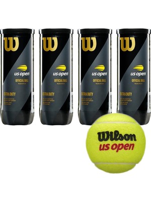 Wilson Us Open Tenis Topu 4 Kutu Vakum Ambalajda 3'lü Sarı Extra Duty Top