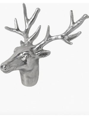 Miarik Design Geyik Kafasi Dekoratif Hayvan, Yaprak Figürlü Metal Obje Aksesuar