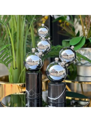 Miarik Design Dekoratif Mermer Kaideli 2li Gold Top Top Balon Dekor