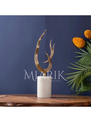 Miarik Design Dekoratif Mermer Kaideli Uzun Ateş Obje