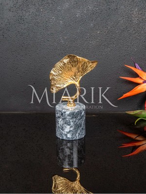 Miarik Design Dekoratif Mermer Kaideli Tek Gold Mantar Dekor