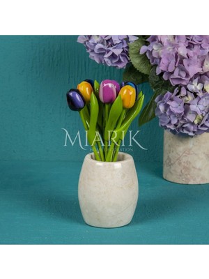 Miarik Design Bej Mermer Oval Dıs Fırcalık