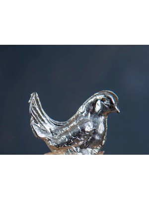 Miarik Design Kuş Serce Dekoratif Hayvan, Yaprak Figürlü Metal Obje Aksesuar