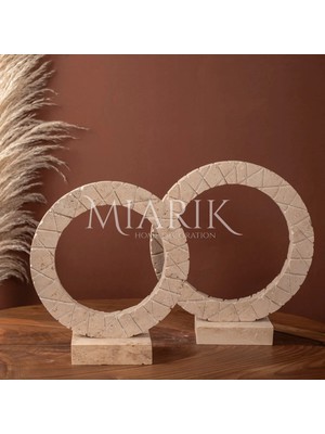 Miarik Design Dekoratif Mermer 2li Yuvarlak Obje