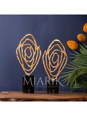 Miarik Design Dekoratif Siyah Mermer Kaideli Gümüş Sonsuzluk Obje