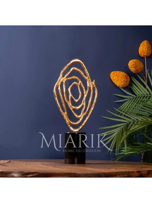 Miarik Design Dekoratif Siyah Mermer Kaideli Gold Tekli Sonsuzluk Obje