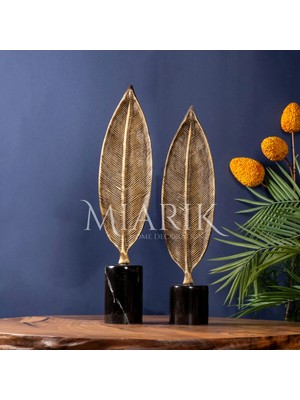 Miarik Design Dekoratif Dik Yaprak 2li Obje