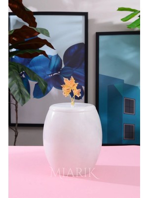 Miarik Design Dekoratif Mermer Oval Çöp Kovası