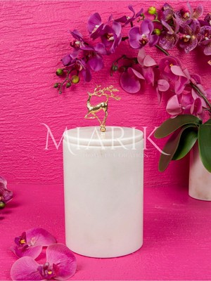 Miarik Design Dekoratif Beyaz Mermer Çöp Kovası