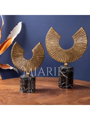 Miarik Design Dekoratif Mermer Kaideli Eskitme Yarım Ay Obje