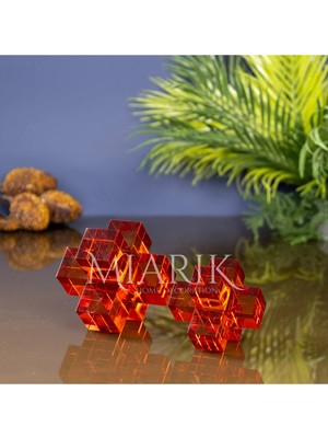 Miarik Design Dekoratif 2li Kübik Kristal Obje Kitap Tutucu