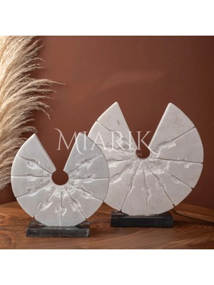Miarik Design Dekoratif Yarim Ay Mermer 2li Obje