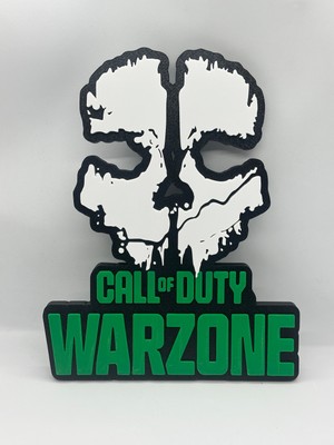 Goka 3D Craft COD:Warzone Ghost Logolu 3D Duvar Dekoru - 23 cm Premium Versiyon (1.5 cm Çift Montaj Setli)