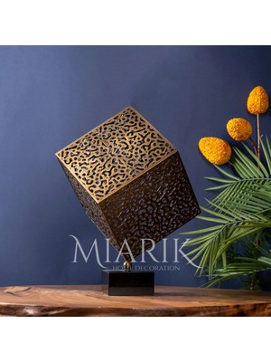Miarik Design Dekoratif Kübik Lazer Küp Eskitme Altı Tekli Dekoratif Obje