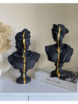 Miarik Design Afrodit ve Apollon Ikili Heykel Takım Bust