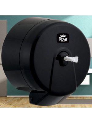Rova Mini Point Içten Çekmeli Wc Kağıdı Dispenseri Siyah
