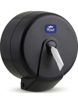 Rova Maxi Point Jumbo Içten Çekmeli Wc Kağıdı Dispenseri Siyah