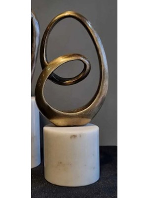 Miarik Design Dekoratif Mermer Kaideli Gold Uzun Düğüm Obje