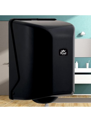 Rova Maxi Içten Çekme Kağıt Havlu Dispenseri Siyah
