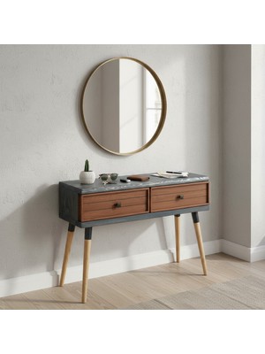 Mobenta Stria Entry: Modern Masif Dresuar 2 Çekmeceli Antre Konsolu - 120X31 An-Bk