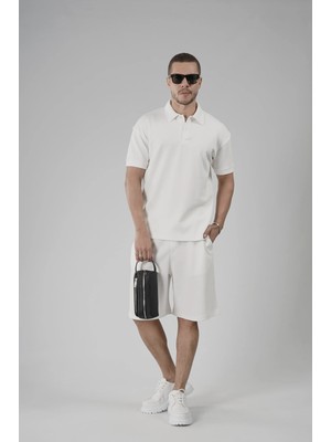 Yarım Oversize Kalıp Polo Yaka Erkek Şort Takım