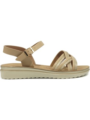 Polaris 409042.Z Bej Kadın Comfort Sandalet