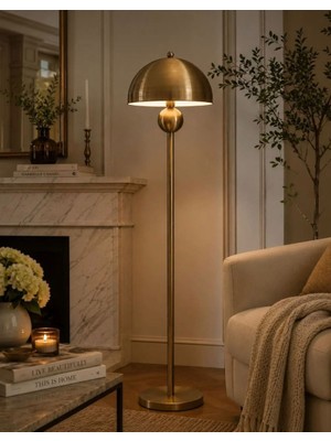 Buiva Jüpiter Pinterest Model Toplu Ayaklı Lambader Eskitme Gold Sarı Bohem Metal Abajur Başlıklı Lambader