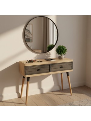Mobenta Stria Entry: Modern Masif Dresuar 2 Çekmeceli Antre Konsolu - 120X31 Bz-An