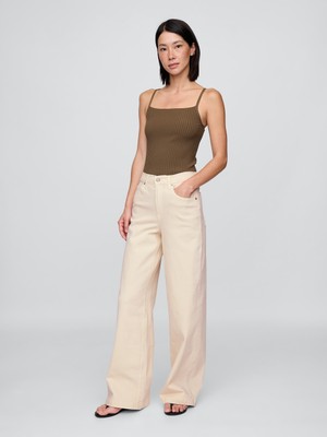 Gap Kadın Açık Pembe High Rise Stride Wide-Leg Jean Pantolon