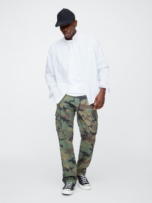 Gap Erkek Kamuflaj Gapflex Straight Kargo Washwell™ Pantolon